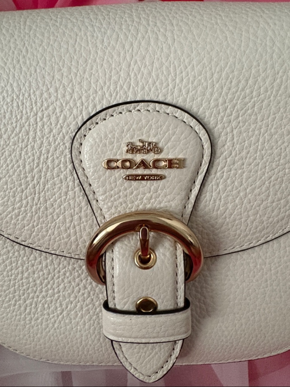 Coach Kleo Cream Pebbled Leather Purse Gold Hardware *FREE COACH ITEM INCLUDED* - Picture 11 of 16